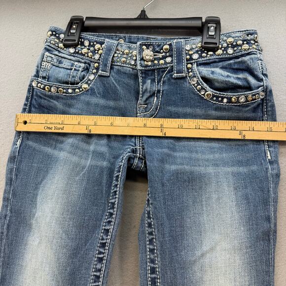 Miss Me Jeans Women's 26 (2) Blue Boot Cut Studded Embellished Preppy Western - Picture 12 of 15